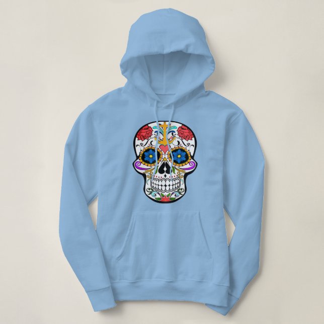 Cute Sugar Skull anchor rose  cool shirt (Design Front)