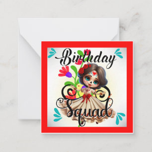 Cute Sugar Skull Birthday Card