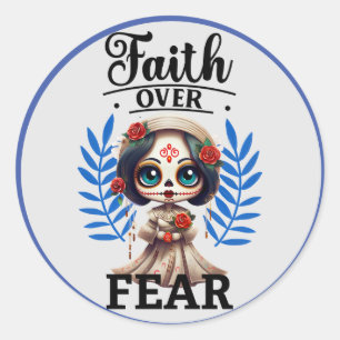 Cute Sugar Skull  Classic Round Sticker