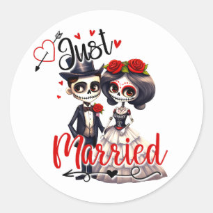 Cute Sugar Skull  Classic Round Sticker