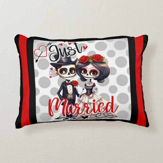 Cute Sugar Skull Decorative Cushion (Front)