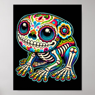 Cute Sugar Skull Frog Day Of The Government Poster
