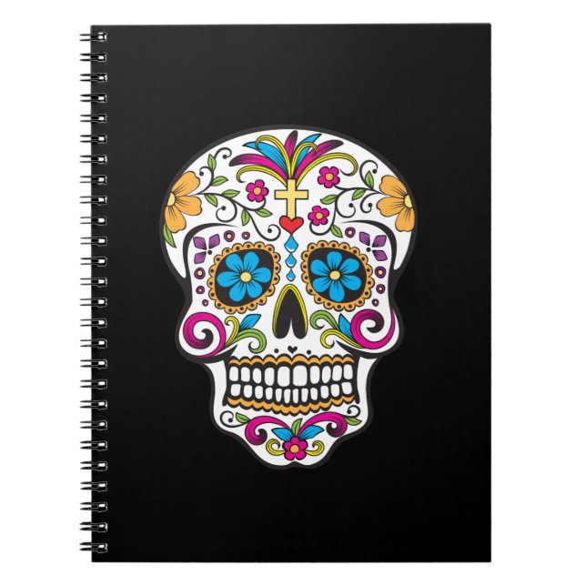 Cute Sugar Skull Happy Day of the Dead Notebook (Front)