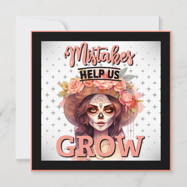 Cute Sugar Skull  Holiday Card (Front)