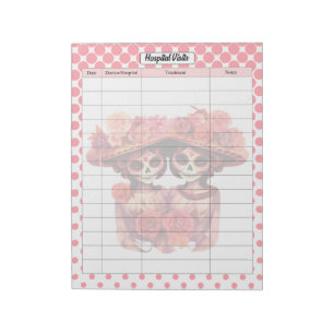 Cute Sugar Skull Hospital Visits Notepad