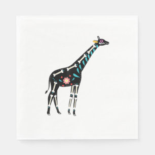 Cute Sugar Skull Mexican Giraffe Halloween Day Of Napkin
