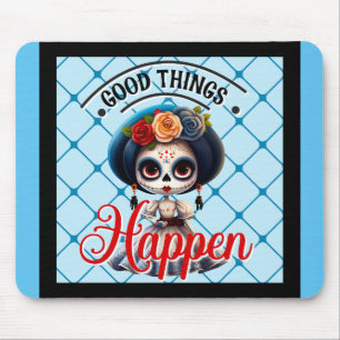 Cute Sugar Skull Mouse Pad