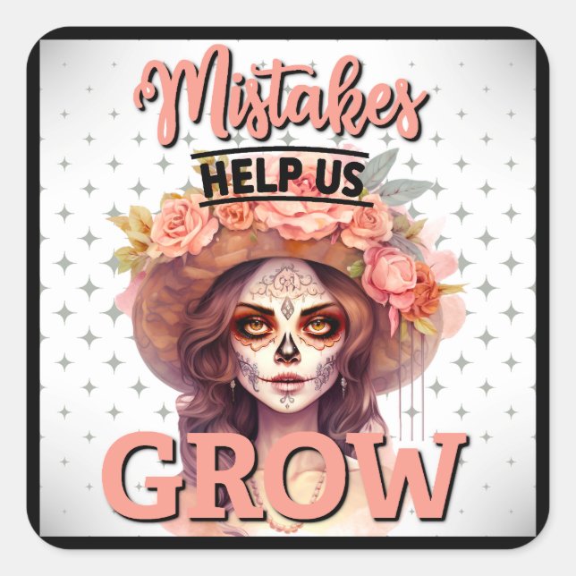 Cute Sugar Skull  Square Sticker (Front)