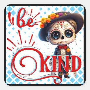 Cute Sugar Skull  Square Sticker