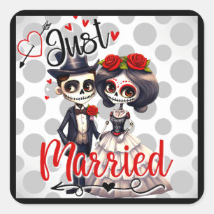 Cute Sugar Skull Square Sticker
