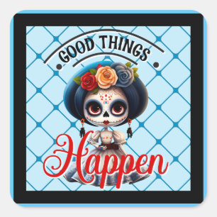 Cute Sugar Skull  Square Sticker