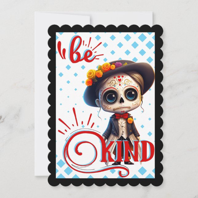 Cute Sugar Skull  Thank You Card (Front)