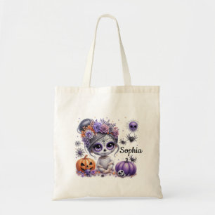Cute Sugar Skull Witch Personalised Treat Bag