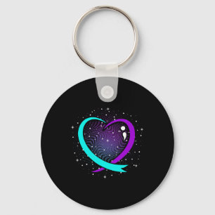Cute Suicide Awareness Heart Happy Support Graphic Key Ring
