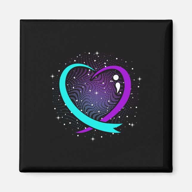 Cute Suicide Awareness Heart Happy Support Graphic Magnet (Front)
