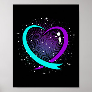 Cute Suicide Awareness Heart Happy Support Graphic Poster