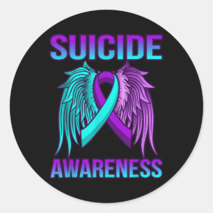 Cute Suicide Awareness Wings Happy Support Graphic Classic Round Sticker
