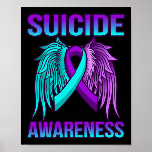 Cute Suicide Awareness Wings Happy Support Graphic Poster