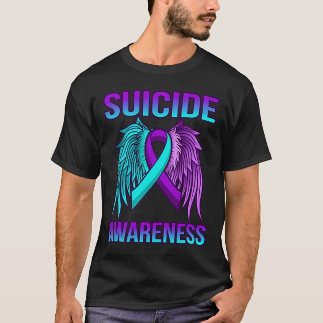 Cute Suicide Awareness Wings Happy Support Graphic T-Shirt (Front)