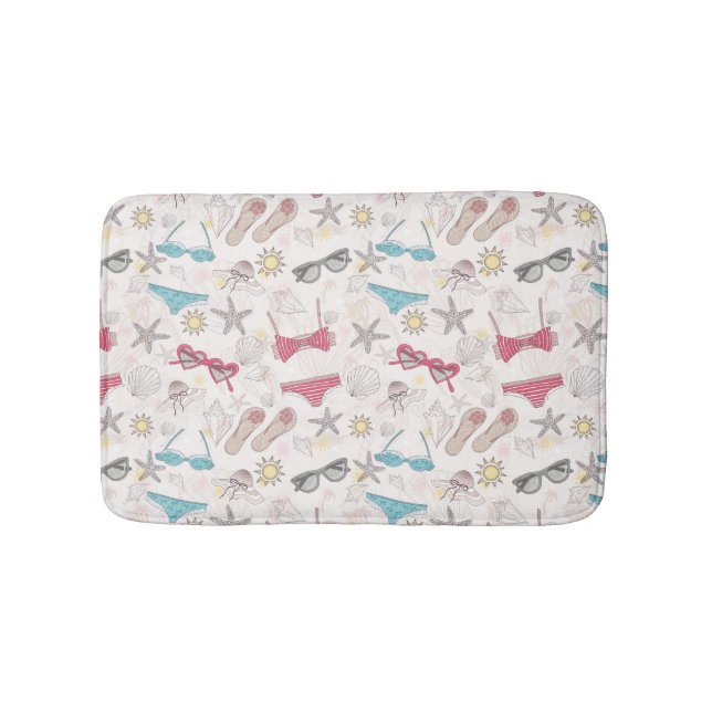 Cute Summer Abstract Pattern Bath Mat (Front)