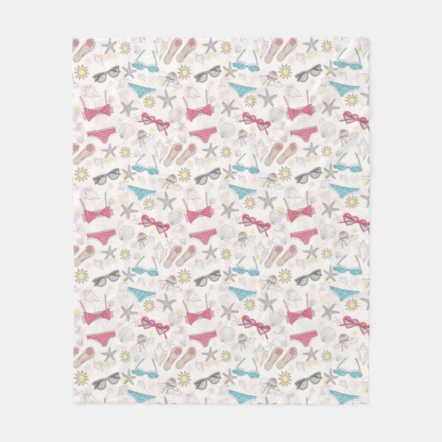 Cute Summer Abstract Pattern Fleece Blanket (Front)