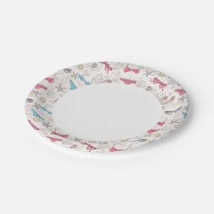 Cute Summer Abstract Pattern Paper Plate