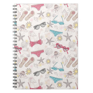 Cute Summer Abstract Pattern Spiral Notebook