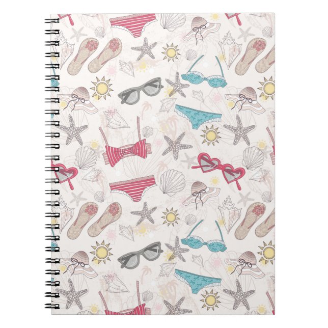 Cute Summer Abstract Pattern Spiral Notebook (Front)