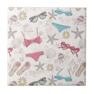 Cute Summer Abstract Pattern Tile