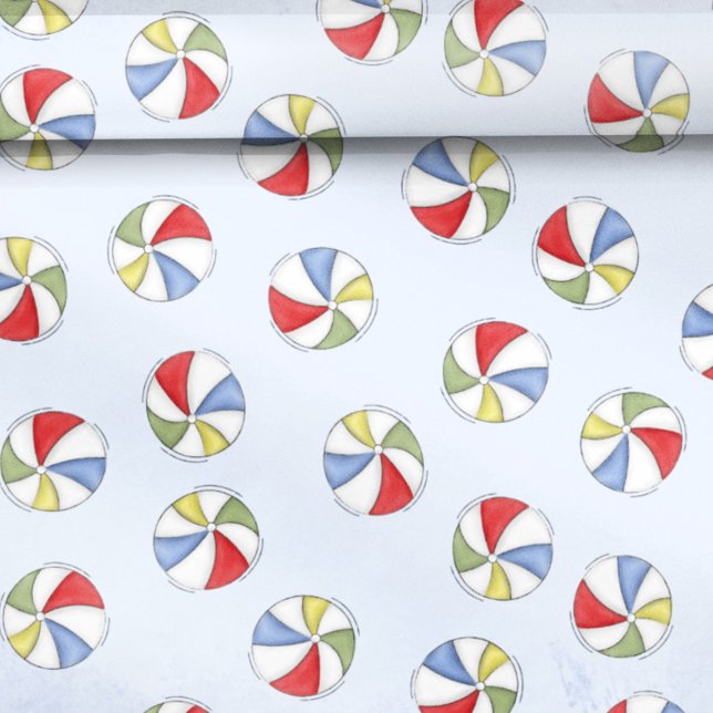 Cute Summer Beach Ball Fun Pattern Wrapping Paper (Whimsical Summer Beach Balls Pattern Wrapping Paper.)