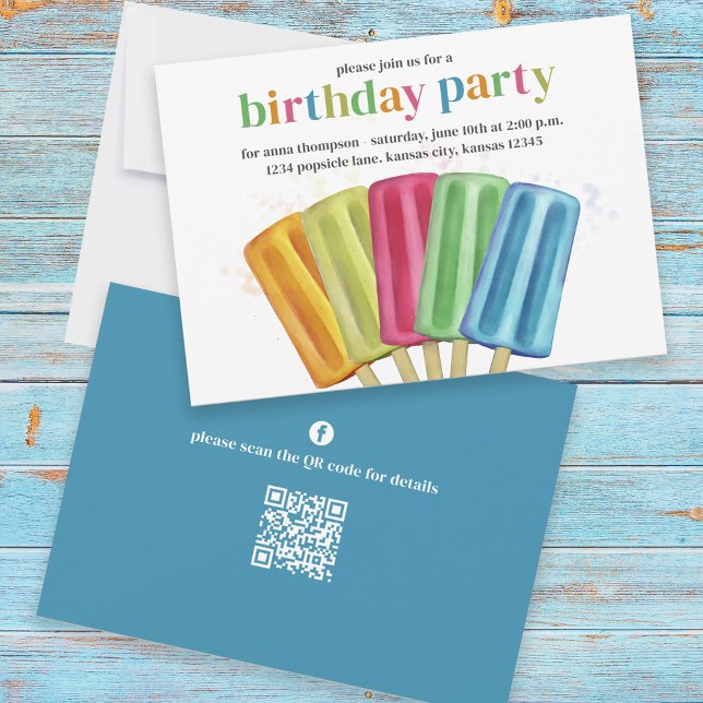 Cute Summer Birthday Party Custom Popsicles Invitation (Creator Uploaded)