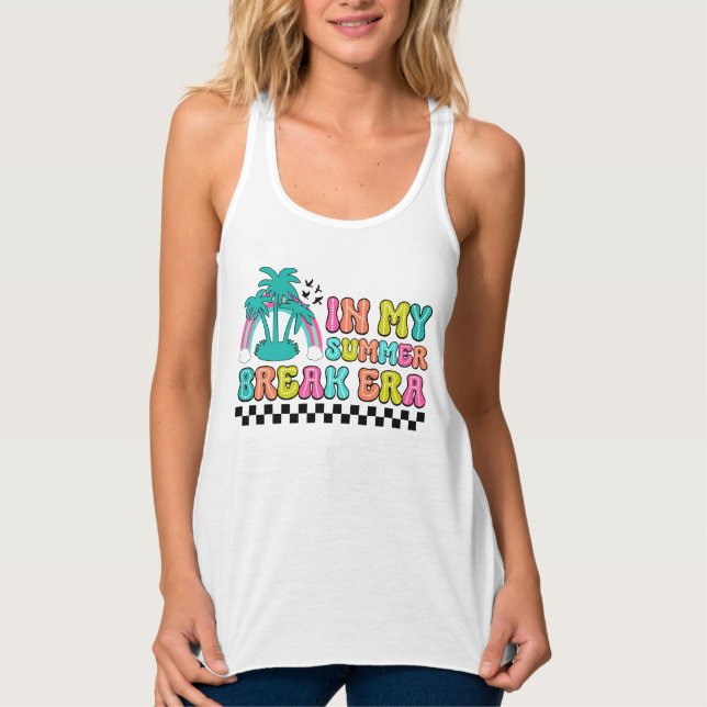 Cute Summer break era word art  Singlet (Front)