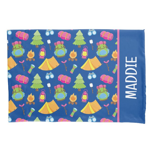 Cute Summer Camp Pattern Pillowcase (Front)
