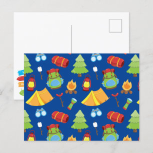 Cute Summer Camp Pattern Postcard