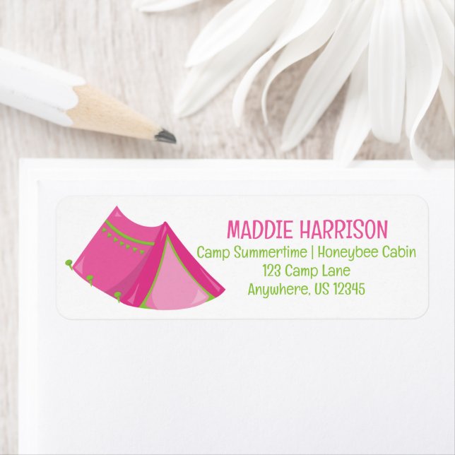 Cute Summer Camp Tent Return Address (Insitu)