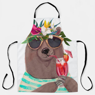 Cute summer cartoon bear apron