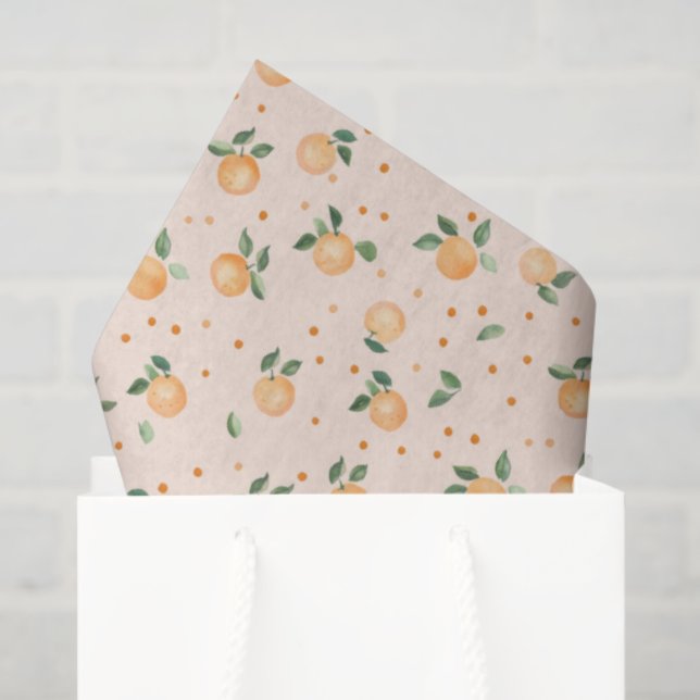 Cute Summer Citrus Oranges Fruit Pattern Tissue Paper (Gift Bag)