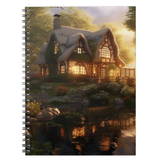Cute Summer Cottage Spiral Notebook