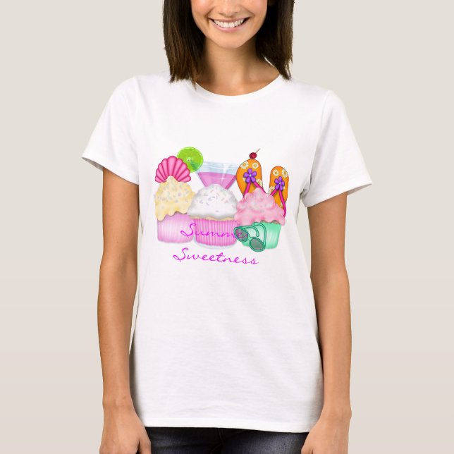 CUTE Summer  & Cupcake Lover Spaghetti STRAP TSHIR T-Shirt (Front)