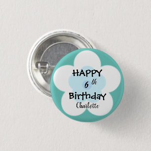 Cute summer Daisy flower petal gradient Birthday 3 Cm Round Badge