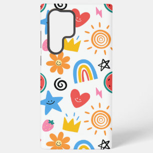 Cute Summer Doodles Whimsical Seamless Pattern Samsung Galaxy Case
