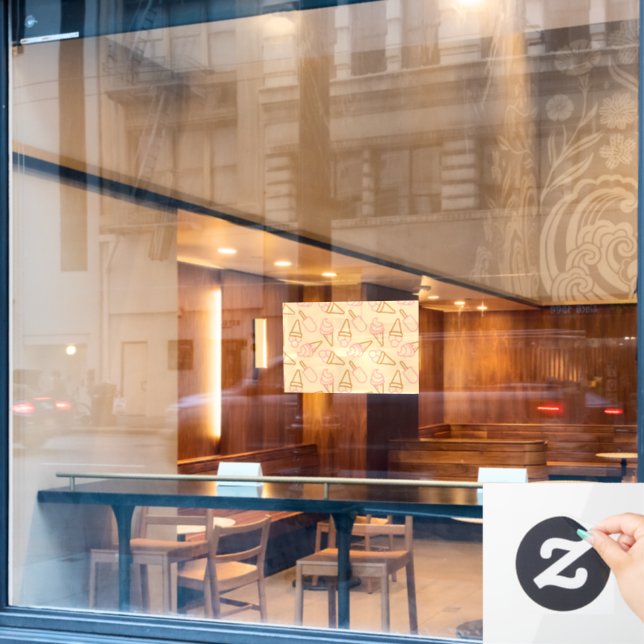 Cute summer food with outline ice cream contours (Cafe Window)