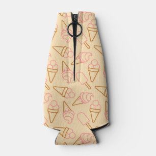 Cute summer food with outline ice cream contours bottle cooler
