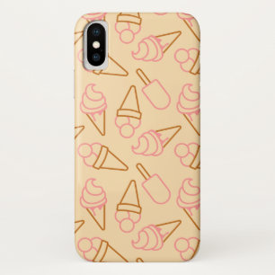 Cute summer food with outline ice cream contours Case-Mate iPhone case