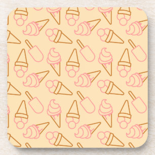 Cute summer food with outline ice cream contours coaster