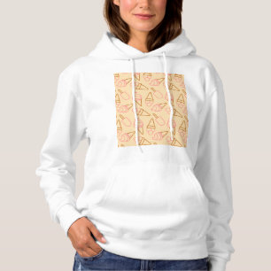 Cute summer food with outline ice cream contours hoodie