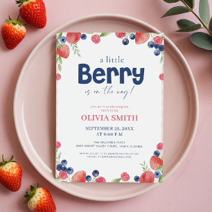 Cute Summer Fruit Berry Sweet Baby Shower Invitation