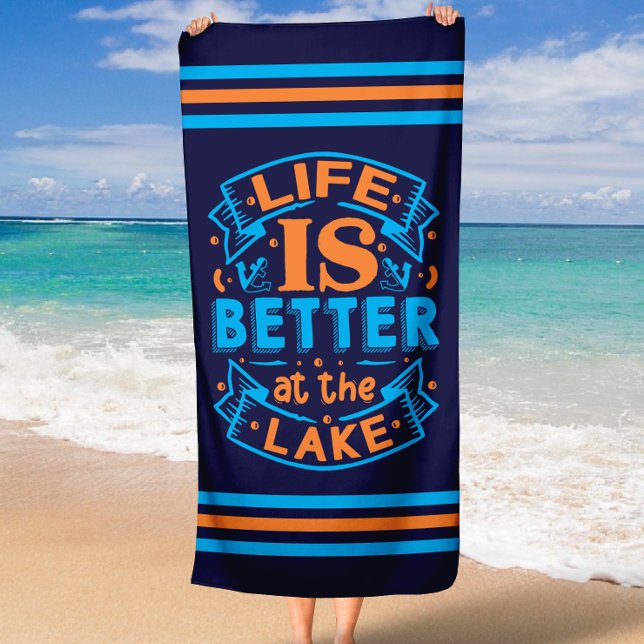 Cute Summer Gifts Life is Better at the Lake  Beach Towel (Cute Summer Gifts Life is Better at the Lake Beach Towel
)