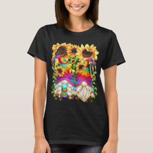 Cute Summer Gnomes For Women Colourful Sunflower H T-Shirt