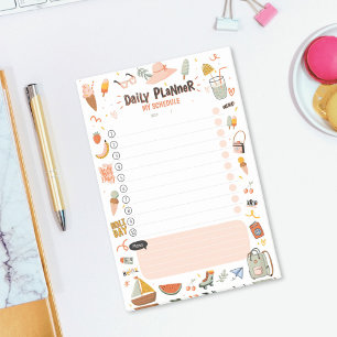 Cute Summer Illustration Daily Planner Post-it Notes